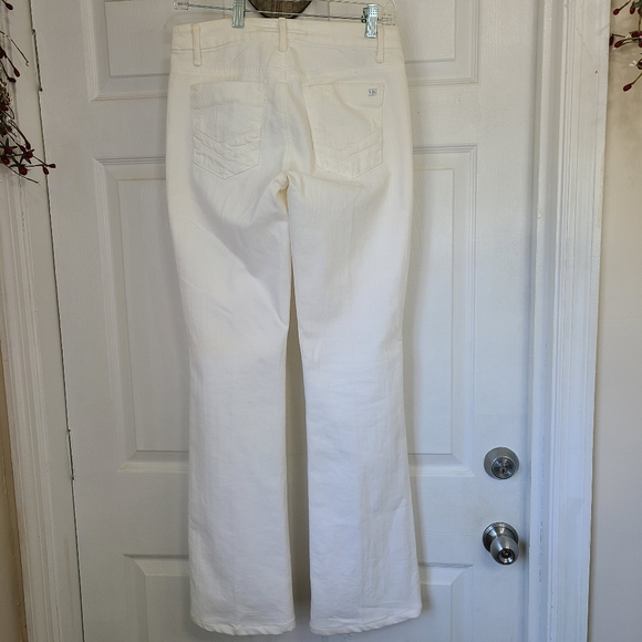 Joe's Classic Woman's White High Waisted Wide Leg  Flare Summer Jeans, Size 24 - Picture 14 of 16